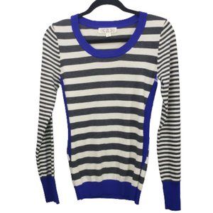 Pink Rose Striped Scoop Neck Pullover Sweater S